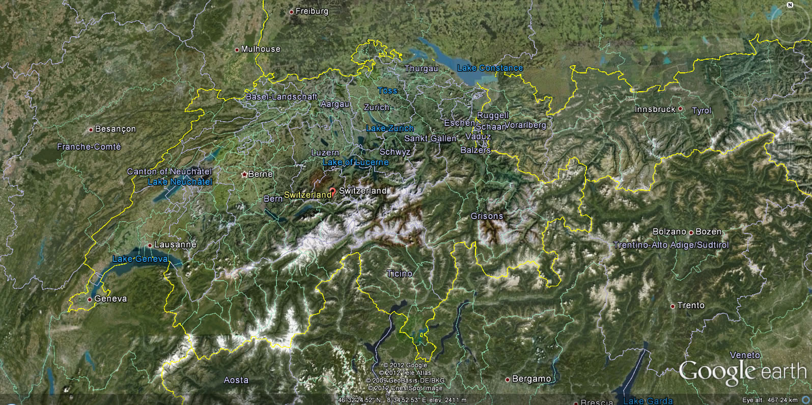 Suisse Terre Carte